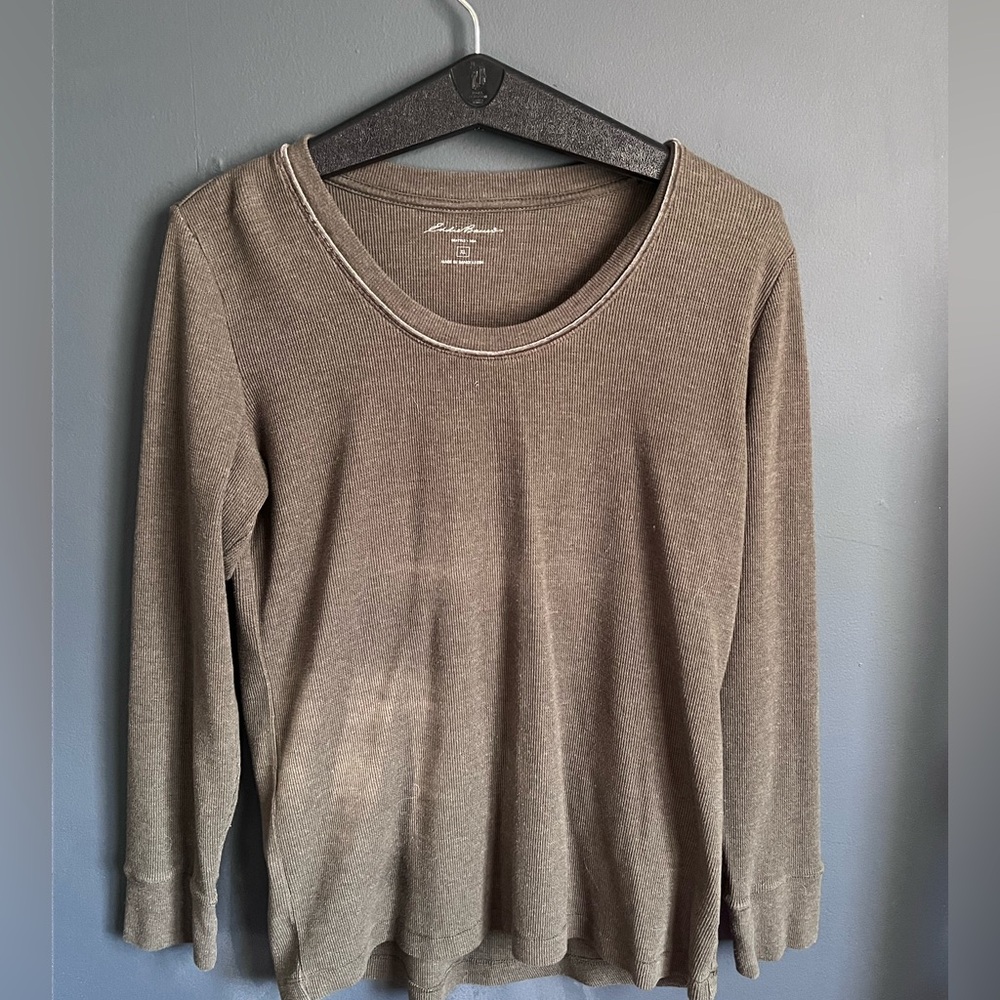 Eddie Bauer Brown Mens XL Long Sleeve Waffle Knit Thermal Shirt